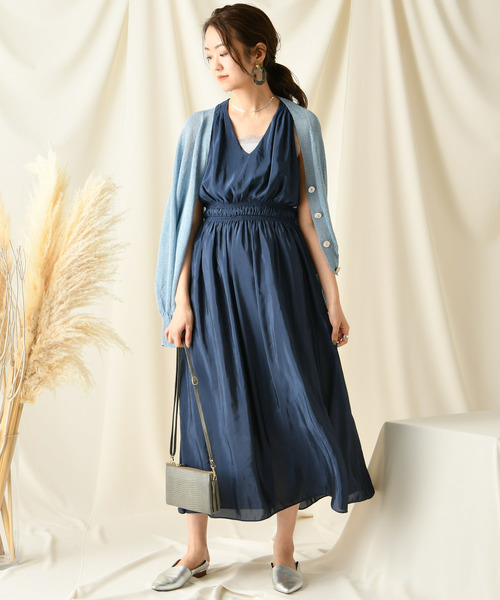 DouDou（ドゥドゥ）の「ギャザータンクワンピース（ワンピース・レディース・ベージュ/ネイビー/キャメル/ゴールド・FREE）」の16枚目の写真