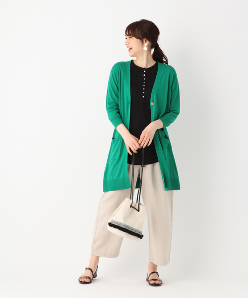 GLOBAL WORK(グローバルワーク)の「リブチュニックヘンリー/827995(Tシャツ/カットソー・レディース・ダークブラウン/ブラック/ホワイト・MEDIUM/LARGE)」の5枚目の写真