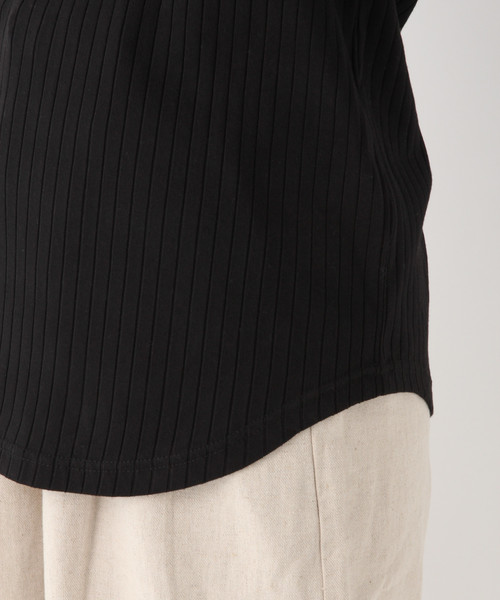 GLOBAL WORK(グローバルワーク)の「リブチュニックヘンリー/827995(Tシャツ/カットソー・レディース・ダークブラウン/ブラック/ホワイト・MEDIUM/LARGE)」の12枚目の写真