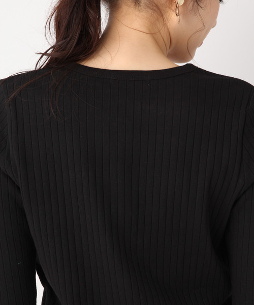 GLOBAL WORK(グローバルワーク)の「リブチュニックヘンリー/827995(Tシャツ/カットソー・レディース・ダークブラウン/ブラック/ホワイト・MEDIUM/LARGE)」の13枚目の写真