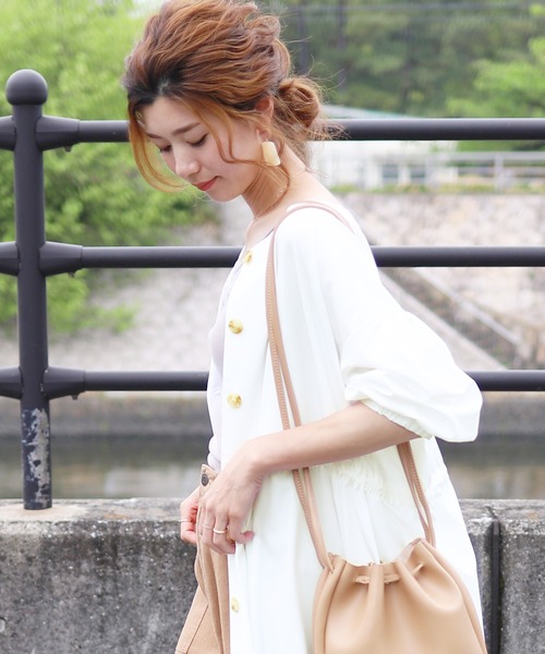 7分袖ウエストリボンワンピース（ワンピース）｜reca（レカ）の