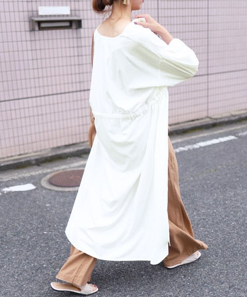 reca(レカ)の「7分袖ウエストリボンワンピース(ワンピース・レディース・オフホワイト/カーキ/ピンク・M)」の12枚目の写真