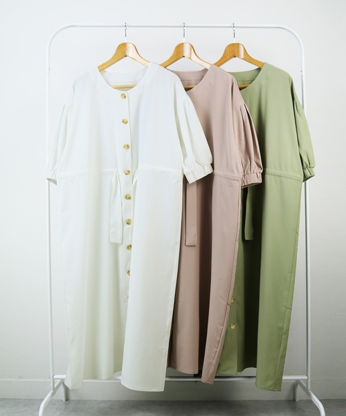 reca(レカ)の「7分袖ウエストリボンワンピース(ワンピース・レディース・オフホワイト/カーキ/ピンク・M)」の13枚目の写真