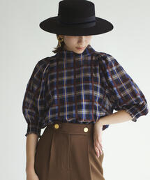 EMMEL REFINES | 〔ハンドウォッシャブル〕FC HW 袖ボリュームプルオーバー (チェック）(シャツ/ブラウス)