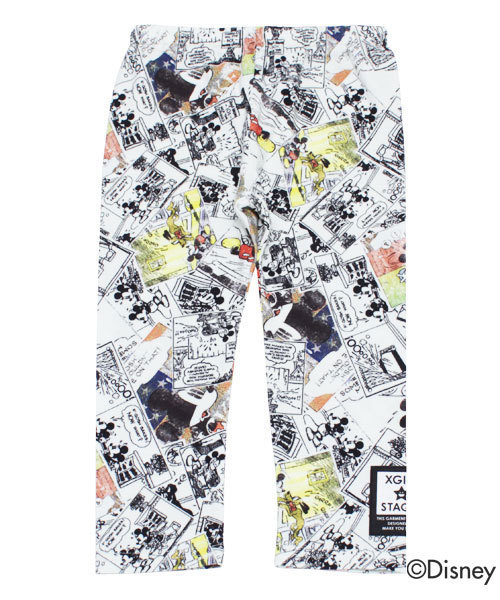 X-girl Stages(エックスガールステージス)の「【Disney(ディズニー)】 “MICKEY COMICS” LEGGINGS (12M~3T)/ レギンス(レギンス/スパッツ・キッズ・ホワイト/ネイビー・12M/2T/3T)」の2枚目の写真