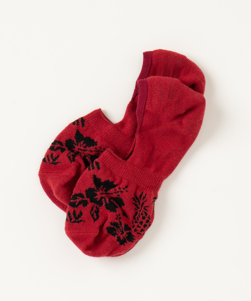 WEGO(ウィゴー)の「WEGO/ハイビスカスベリーショートソックス(ソックス/靴下・メンズ・ネイビー/レッド/ブラック・FREE)」の3枚目の写真