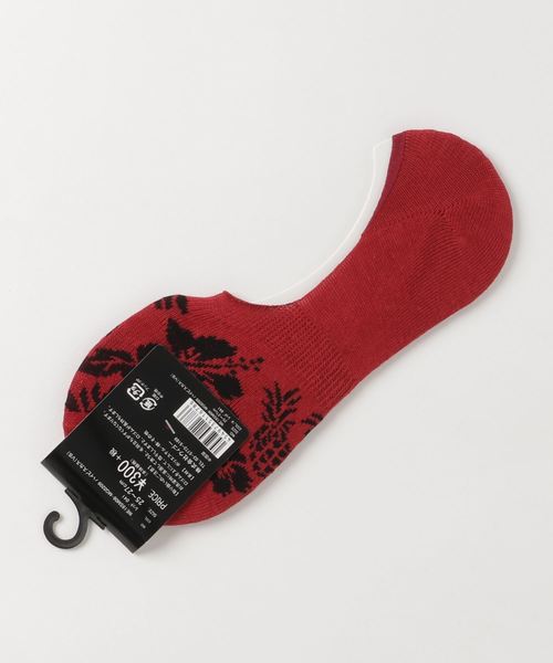 WEGO(ウィゴー)の「WEGO/ハイビスカスベリーショートソックス(ソックス/靴下・メンズ・ネイビー/レッド/ブラック・FREE)」の6枚目の写真