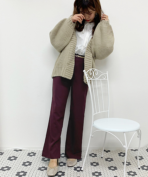 apres jour（アプレジュール）の「フレアパンツ【ZOZOTOWN限定アイテム】（その他パンツ・レディース・ブラック/ベージュ/モカ/アイボリー/ボルドー・フリー）」の10枚目の写真