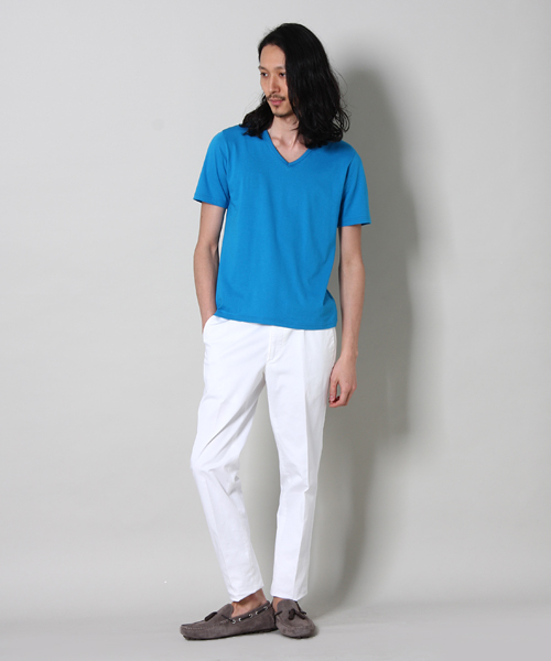 MEN'S MELROSE(メンズメルローズ)の「TOMOKAZU MYOJIN(明神智和)×MEN'S MELROSEコラボレートTシャツ(Tシャツ/カットソー・メンズ・ホワイト/ブルー・MEDIUM/LARGE)」の3枚目の写真