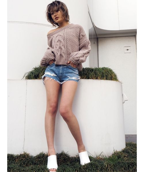 GYDA（ジェイダ）の「BACK RIPPED デニムショーパン（デニムパンツ 