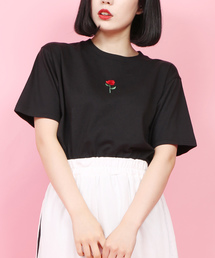 WC | WC/バラ刺繍Tシャツ(Tシャツ/カットソー)