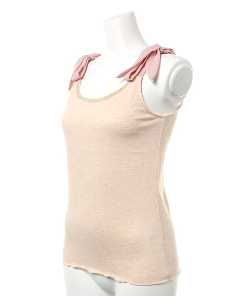 Auntie Rosa（アンティローザ）の「【Auntie Rosa】肩リボンキャミソール（タンクトップ・レディース・イエロー/レッド/オレンジ/その他/ブラック/ネイビー・FREE）」の7枚目の写真