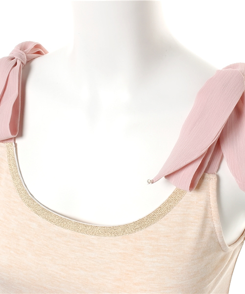 Auntie Rosa（アンティローザ）の「【Auntie Rosa】肩リボンキャミソール（タンクトップ・レディース・イエロー/レッド/オレンジ/その他/ブラック/ネイビー・FREE）」の9枚目の写真