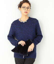 Ray BEAMS | Hashibami muse / トライアングル ムートン クラッチ(クラッチバッグ)