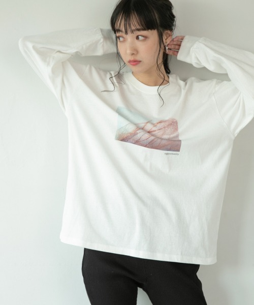 LOWRYS FARM（ローリーズファーム）の「フォトロンＴ　875268（Tシャツ/カットソー・レディース・チャコールグレー/ホワイト系その他/ホワイト系その他2・FREE）」の2枚目の写真