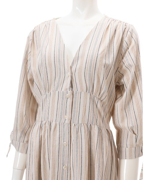 fifth（フィフス）の「マルチカラーストライプ2wayワンピース（ワンピース・レディース・ベージュ・MEDIUM）」の6枚目の写真