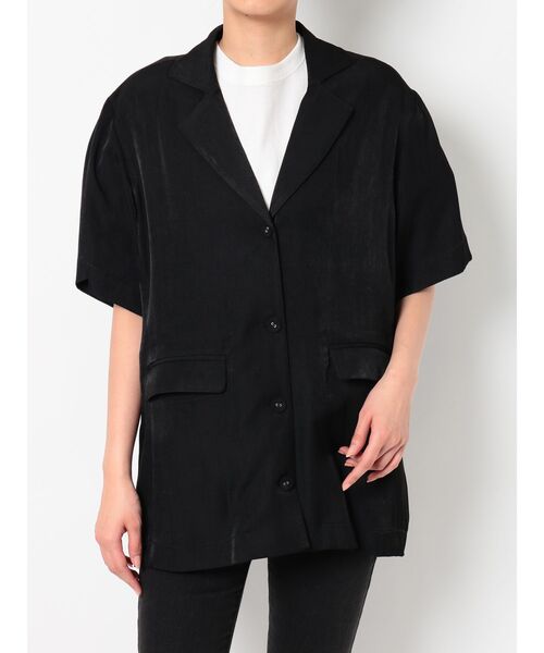 jouetie（ジュエティ）の「ハーフスリーブジャケットシャツ（シャツ/ブラウス・レディース・ブラック/ブルー/グリーン/アイボリー/その他1・MEDIUM）」の3枚目の写真