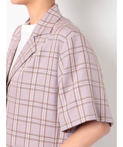 jouetie（ジュエティ）の「ハーフスリーブジャケットシャツ（シャツ/ブラウス・レディース・ブラック/ブルー/グリーン/アイボリー/その他1・MEDIUM）」の6枚目の写真