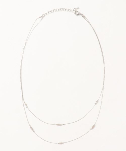 AMERICAN HOLIC(アメリカンホリック)の「飛ばしビーズ2連ネックレス(ネックレス・レディース・シルバー/ゴールド・FREE)」の1枚目の写真