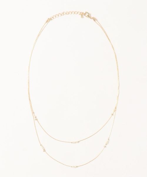 AMERICAN HOLIC(アメリカンホリック)の「飛ばしビーズ2連ネックレス(ネックレス・レディース・シルバー/ゴールド・FREE)」の2枚目の写真