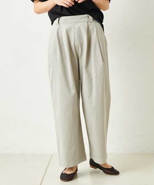 PUAL CE CIN(ピュアルセシン)の「エコサルファー染ストレッチチノワイド(その他パンツ・レディース・ホワイト/ライトベージュ/ベージュ/ブラック・FREE)」の4枚目の写真
