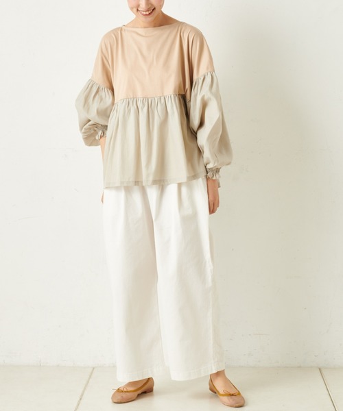 PUAL CE CIN(ピュアルセシン)の「エコサルファー染ストレッチチノワイド(その他パンツ・レディース・ホワイト/ライトベージュ/ベージュ/ブラック・FREE)」の6枚目の写真