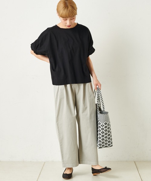 PUAL CE CIN(ピュアルセシン)の「エコサルファー染ストレッチチノワイド(その他パンツ・レディース・ホワイト/ライトベージュ/ベージュ/ブラック・FREE)」の7枚目の写真