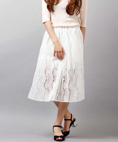 Paravion プリーツレーススカート シアースカートwomens スカート Paravion パラビオン のファッション通販 Zozotown