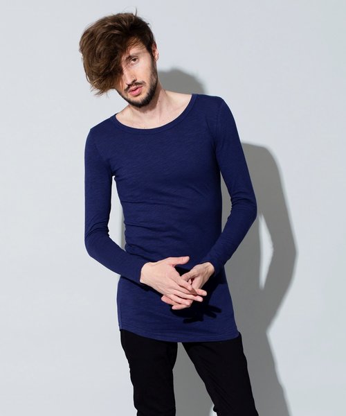 NO ID.（ノーアイディ）の「【NO ID.】Round Long Sleeve T-shirt / ラウンド ロング スリーブ Tシャツ（Tシャツ/カットソー・メンズ・ネイビー/グレー/ホワイト/ブラック・2/1）」の4枚目の写真