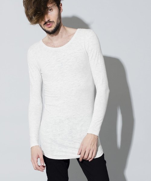 NO ID.（ノーアイディ）の「【NO ID.】Round Long Sleeve T-shirt / ラウンド ロング スリーブ Tシャツ（Tシャツ/カットソー・メンズ・ネイビー/グレー/ホワイト/ブラック・2/1）」の2枚目の写真