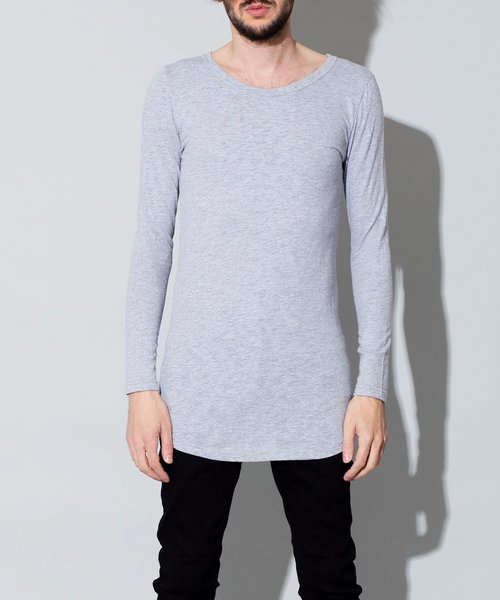 NO ID.（ノーアイディ）の「【NO ID.】Round Long Sleeve T-shirt / ラウンド ロング スリーブ Tシャツ（Tシャツ/カットソー・メンズ・ネイビー/グレー/ホワイト/ブラック・2/1）」の7枚目の写真
