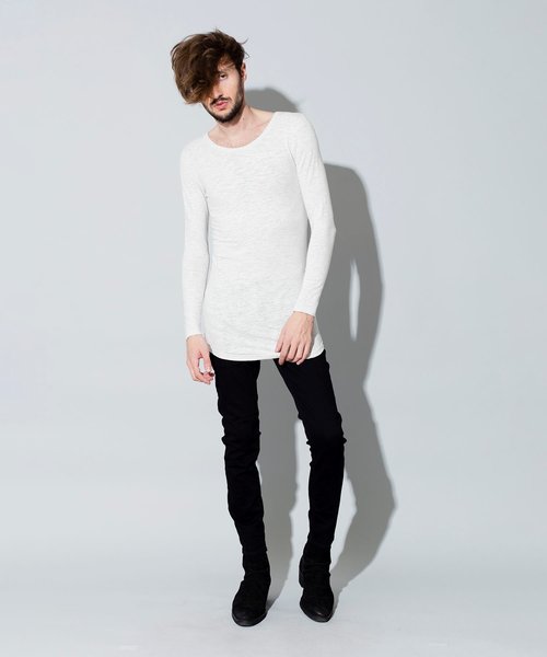 NO ID.（ノーアイディ）の「【NO ID.】Round Long Sleeve T-shirt / ラウンド ロング スリーブ Tシャツ（Tシャツ/カットソー・メンズ・ネイビー/グレー/ホワイト/ブラック・2/1）」の13枚目の写真