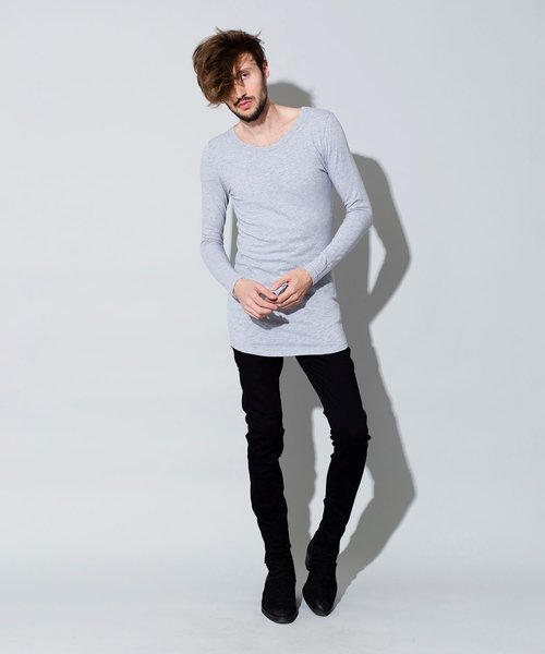 NO ID.（ノーアイディ）の「【NO ID.】Round Long Sleeve T-shirt / ラウンド ロング スリーブ Tシャツ（Tシャツ/カットソー・メンズ・ネイビー/グレー/ホワイト/ブラック・2/1）」の14枚目の写真