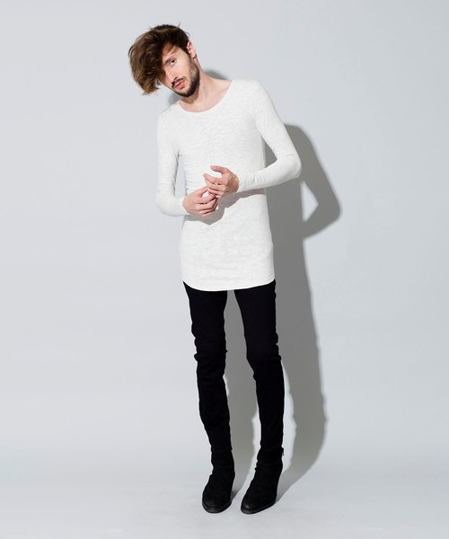 NO ID.（ノーアイディ）の「【NO ID.】Round Long Sleeve T-shirt / ラウンド ロング スリーブ Tシャツ（Tシャツ/カットソー・メンズ・ネイビー/グレー/ホワイト/ブラック・2/1）」の15枚目の写真