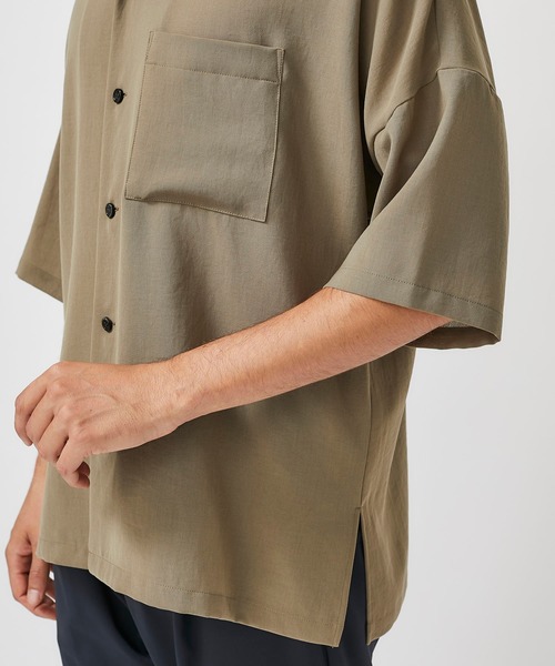 ATTACHMENT（アタッチメント）の「【KAZUYUKI KUMAGAI】EX.サバンナポプリンドロップショルダーSH S/S / KS01-048（シャツ/ブラウス・メンズ・ブラック/カーキ・2/3/1）」の18枚目の写真