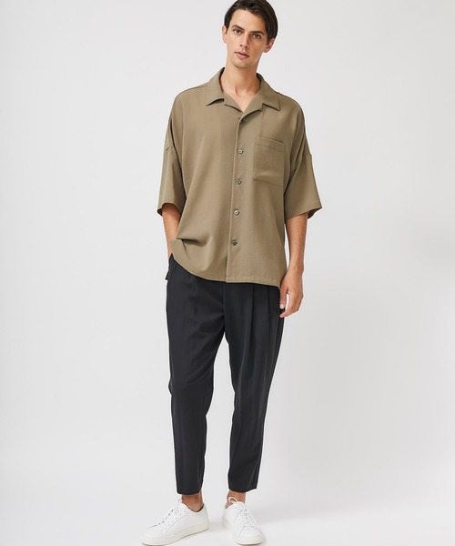 ATTACHMENT（アタッチメント）の「【KAZUYUKI KUMAGAI】EX.サバンナポプリンドロップショルダーSH S/S / KS01-048（シャツ/ブラウス・メンズ・ブラック/カーキ・2/3/1）」の12枚目の写真