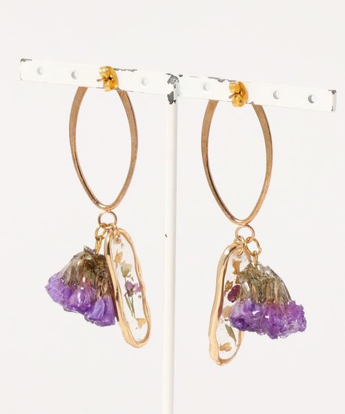 tone(トーン)の「【LADYLOCY】purple flower pierce(ピアス(両耳用)・レディース・パープル・FREE)」の2枚目の写真
