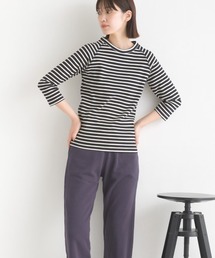 OMNES（オムネス）の「ストレッチジャガード　六分袖Tシャツ（Tシャツ/カットソー）」