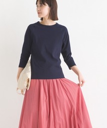 ストレッチジャガード 六分袖Tシャツ