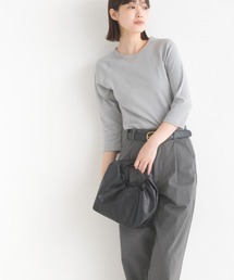ストレッチジャガード　六分袖Tシャツ