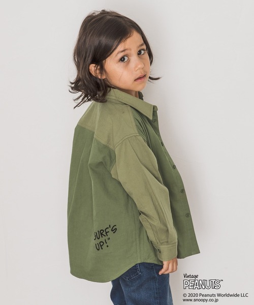 Vintage PEANUTS（ビンテージピーナッツ）の「【PEANUTS×BAYFLOW】ワイドシャツ(KIDS)（シャツ/ブラウス・キッズ・カーキ/サックスブルー・MEDIUM/LARGE/X-LARGE/XX-LARGE）」の6枚目の写真