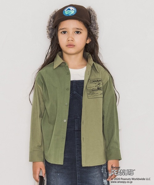 Vintage PEANUTS（ビンテージピーナッツ）の「【PEANUTS×BAYFLOW】ワイドシャツ(KIDS)（シャツ/ブラウス・キッズ・カーキ/サックスブルー・MEDIUM/LARGE/X-LARGE/XX-LARGE）」の17枚目の写真