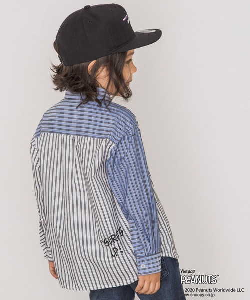 Vintage PEANUTS（ビンテージピーナッツ）の「【PEANUTS×BAYFLOW】ワイドシャツ(KIDS)（シャツ/ブラウス・キッズ・カーキ/サックスブルー・MEDIUM/LARGE/X-LARGE/XX-LARGE）」の7枚目の写真