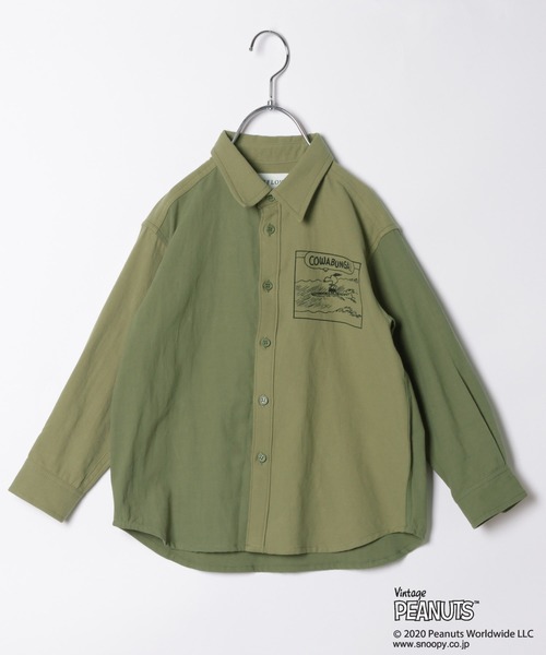 Vintage PEANUTS（ビンテージピーナッツ）の「【PEANUTS×BAYFLOW】ワイドシャツ(KIDS)（シャツ/ブラウス・キッズ・カーキ/サックスブルー・MEDIUM/LARGE/X-LARGE/XX-LARGE）」の11枚目の写真
