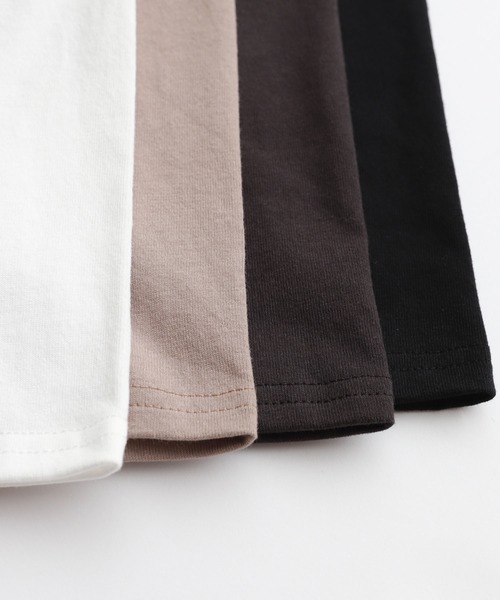 andme(アンドミー)の「コットン半袖オーバーサイズ裾ラウンドヘムTシャツ(Tシャツ/カットソー・レディース・チャコールグレー/ブラック/オフホワイト/グレー系その他・M)」の16枚目の写真
