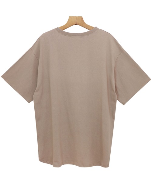 アロー様 ラウンドヘムTシャツ コットン半袖オーバーサイズ裾ラウンドヘムTシャツ（Tシャツ