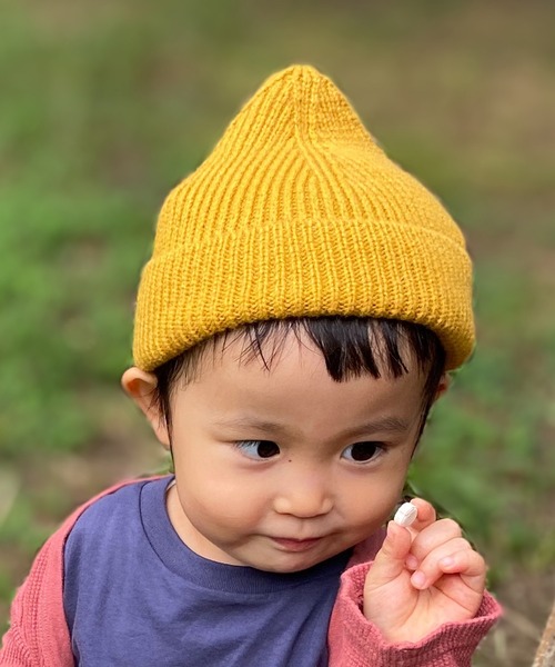 GRIN BUDDY(グリンバディ)の「【GRIN BUDDY / グリンバディ】キッズとんがりニットキャップ / Triangle Knit Watch(ニットキャップ/ビーニー・キッズ・マスタード/ブラック/ピンク/ブルー・53cm)」の9枚目の写真