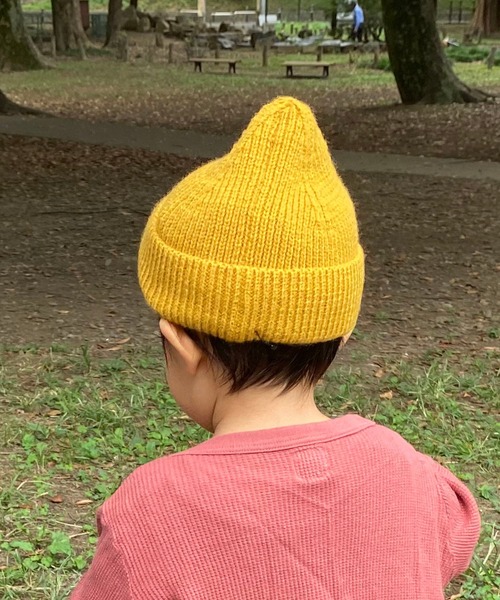 GRIN BUDDY(グリンバディ)の「【GRIN BUDDY / グリンバディ】キッズとんがりニットキャップ / Triangle Knit Watch(ニットキャップ/ビーニー・キッズ・マスタード/ブラック/ピンク/ブルー・53cm)」の8枚目の写真
