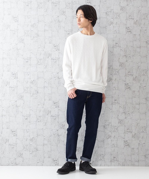 JEANS MATE(ジーンズメイト)の「ケーブルニットアンサンブル アンサンブルアイテム ロンTセットアップ(ニット/セーター・メンズ・チャコールグレー/ワイン/ブルー系その他/ホワイト・MEDIUM/LARGE/X-LARGE)」の18枚目の写真