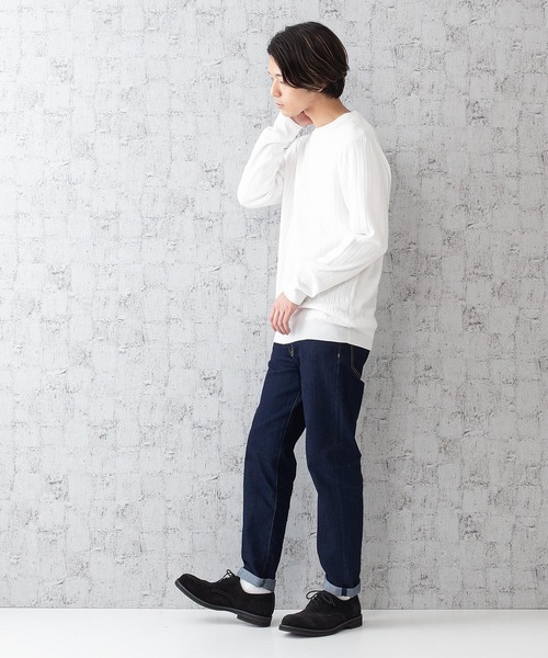 JEANS MATE(ジーンズメイト)の「ケーブルニットアンサンブル アンサンブルアイテム ロンTセットアップ(ニット/セーター・メンズ・チャコールグレー/ワイン/ブルー系その他/ホワイト・MEDIUM/LARGE/X-LARGE)」の20枚目の写真